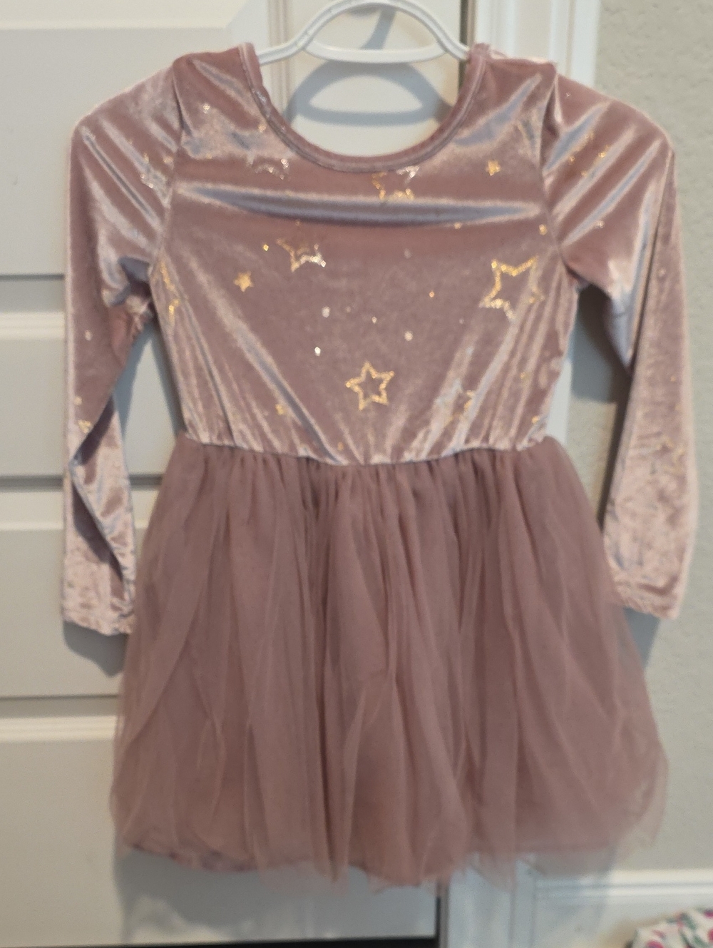 Cat & Jack Mauve Velvet Star Tulle Dress